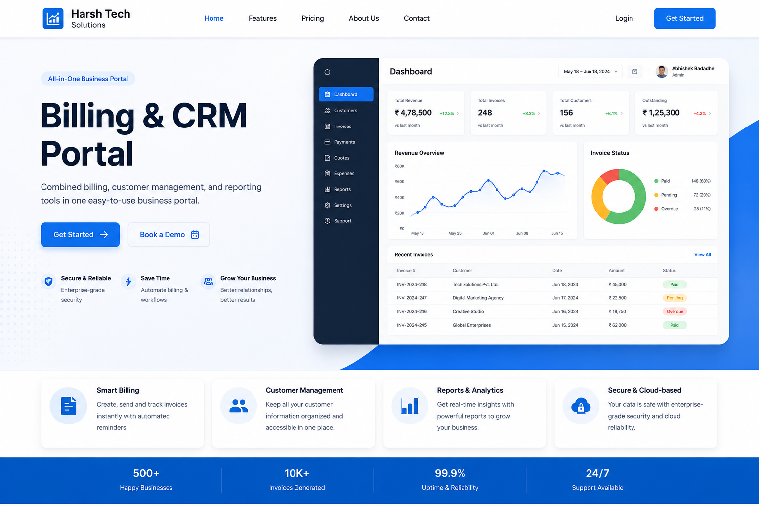 Billing & CRM Portal preview